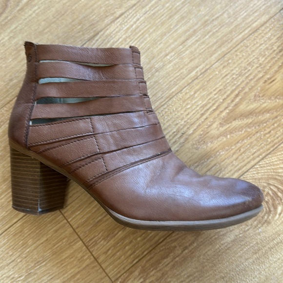 Summer bootie, strappy brown leather, size 40. 3 inch block heel - Picture 3 of 5